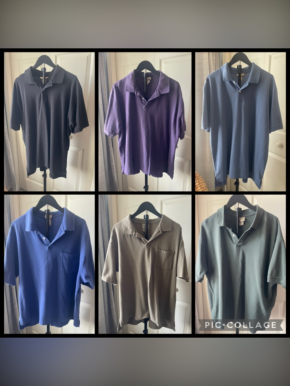 L L Bean Classic Men's Polo Shirt - Multi-Color Lot of 6